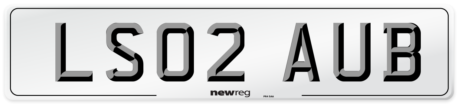 LS02 AUB Number Plate from New Reg